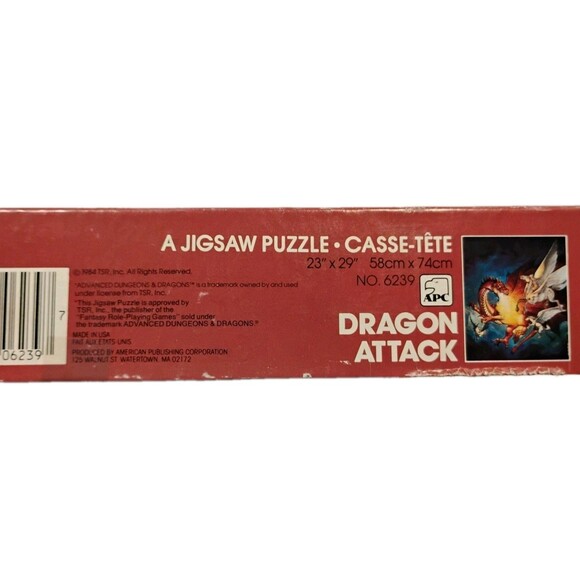 Dragon Attack 1984 Jigsaw Puzzle Advanced Dungeons & Dragons 1000 pc COMPLETE - Picture 8 of 8